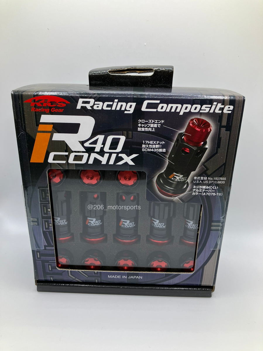 Project Kics R40 Iconix lug nuts and locks with aluminum caps 206